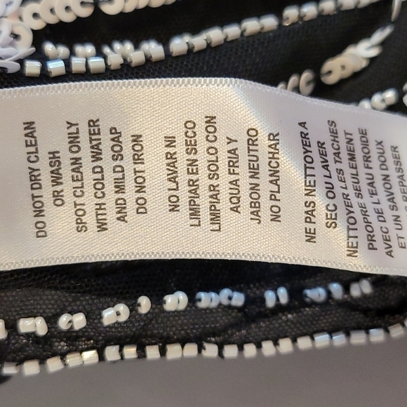 ADRIANNA Papell Black Ivory Beaded Halter Dress - Picture 12 of 12